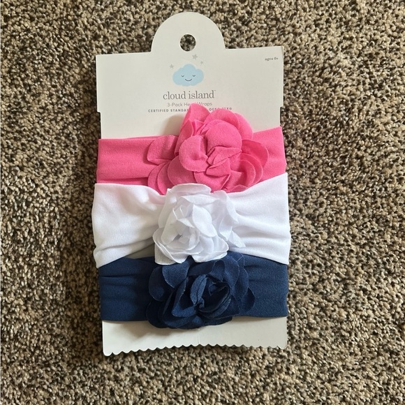 cloud island Other - Cloud Island Floral Headband Trio - Pink, White, Navy